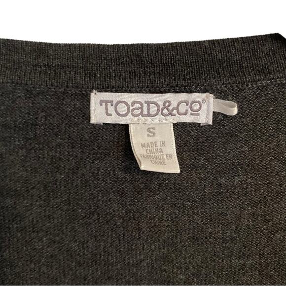 Toad Co Gray Gypsy Knit Wool Cardigan Sweater Womens Sz Small Neutral Loose Fit - Picture 6 of 15